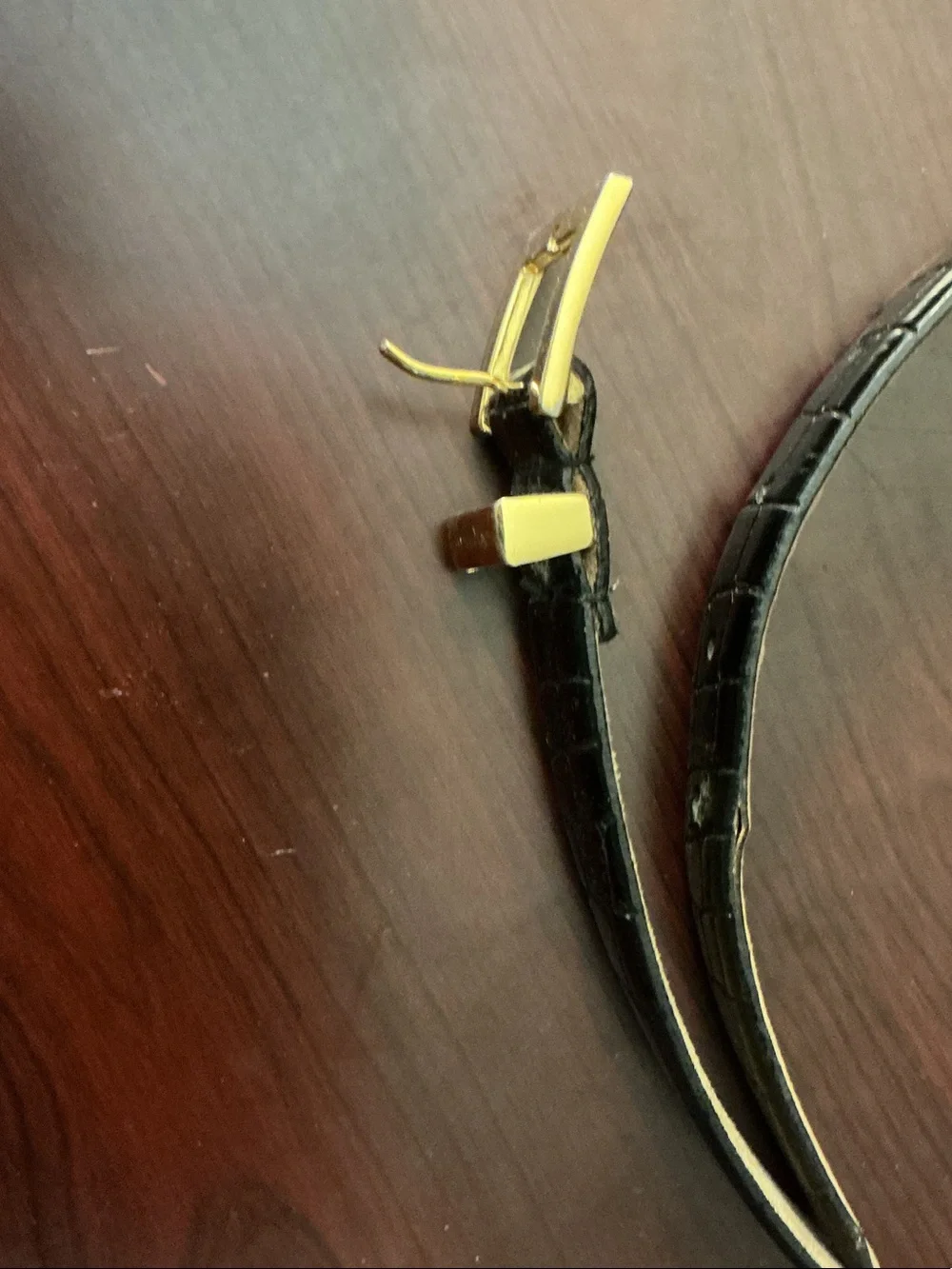 Perry Ellis Black Belt with Gold-Tone Buckle
